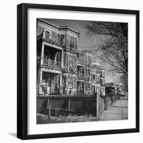 View of Typical Middle Calss Homes in Irish Neighborhood-Walter Sanders-Framed Photographic Print