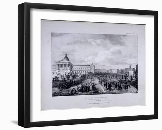 View of University College School's Playground with University College to the Right, 1833-George Scharf-Framed Giclee Print