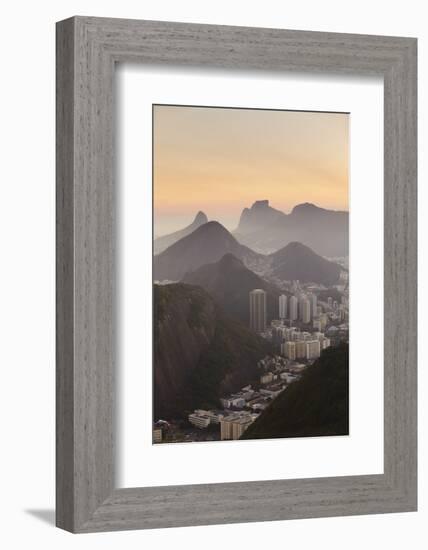 View of Urca and Botafogo, Rio de Janeiro, Brazil, South America-Ian Trower-Framed Photographic Print