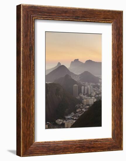 View of Urca and Botafogo, Rio de Janeiro, Brazil, South America-Ian Trower-Framed Photographic Print