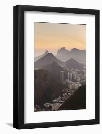 View of Urca and Botafogo, Rio de Janeiro, Brazil, South America-Ian Trower-Framed Photographic Print