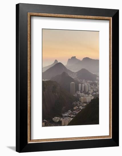 View of Urca and Botafogo, Rio de Janeiro, Brazil, South America-Ian Trower-Framed Photographic Print