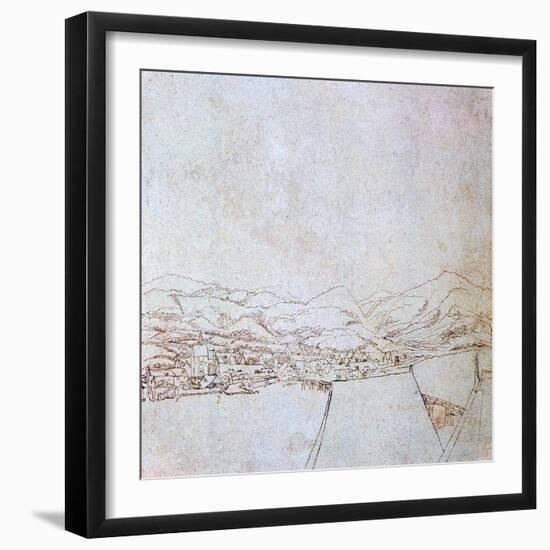 View of Urfahr, C1510-1553-Wolf Huber-Framed Giclee Print