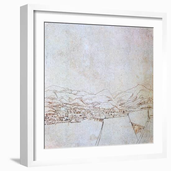 View of Urfahr, C1510-1553-Wolf Huber-Framed Giclee Print