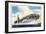 View of Uss Ranger Aircraft Carrier and Planes-Lantern Press-Framed Art Print