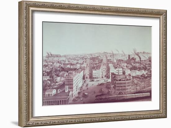 View of Utica City, New York State, Which Built up Around the Traffic on the Erie Canal-null-Framed Giclee Print