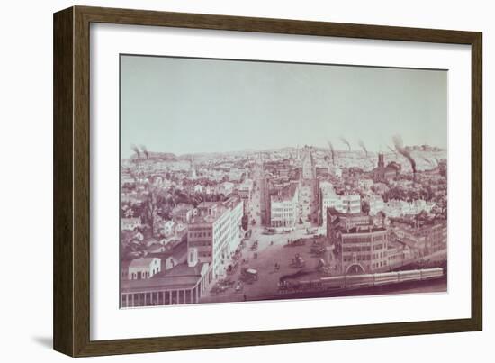 View of Utica City, New York State, Which Built up Around the Traffic on the Erie Canal-null-Framed Giclee Print