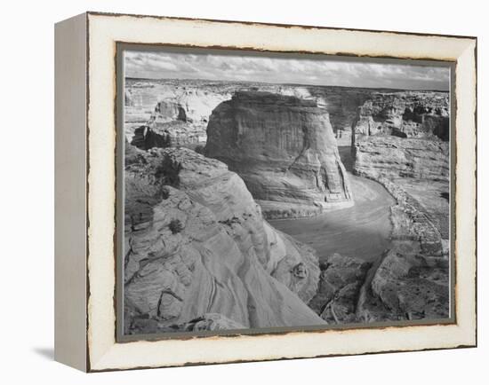 View Of Valley From Mountain "Canyon De Chelly" National Monument Arizona. 1933-1942-Ansel Adams-Framed Stretched Canvas