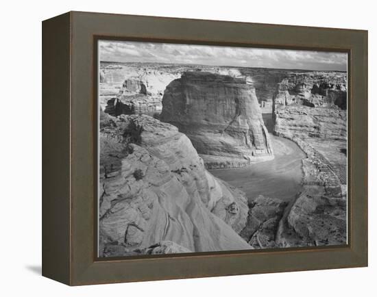 View Of Valley From Mountain "Canyon De Chelly" National Monument Arizona. 1933-1942-Ansel Adams-Framed Stretched Canvas