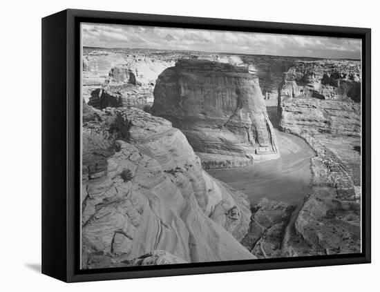 View Of Valley From Mountain "Canyon De Chelly" National Monument Arizona. 1933-1942-Ansel Adams-Framed Stretched Canvas