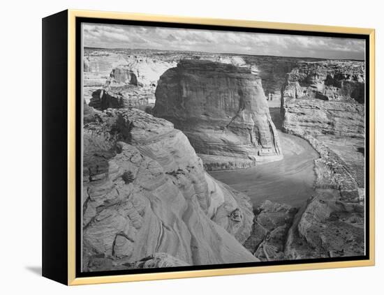 View Of Valley From Mountain "Canyon De Chelly" National Monument Arizona. 1933-1942-Ansel Adams-Framed Stretched Canvas