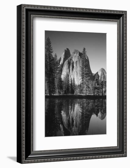 View of Valley's Sheer Rock with Pond, Yosemite National Park, California, USA-Paul Souders-Framed Photographic Print