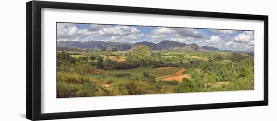 View of valley with farms, Mogotes, Vinales Valley, Cuba-null-Framed Photographic Print