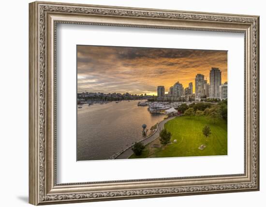 View of Vancouver skyline and False Creek as viewed from Cambie Street Bridge, Vancouver, British C-Frank Fell-Framed Photographic Print