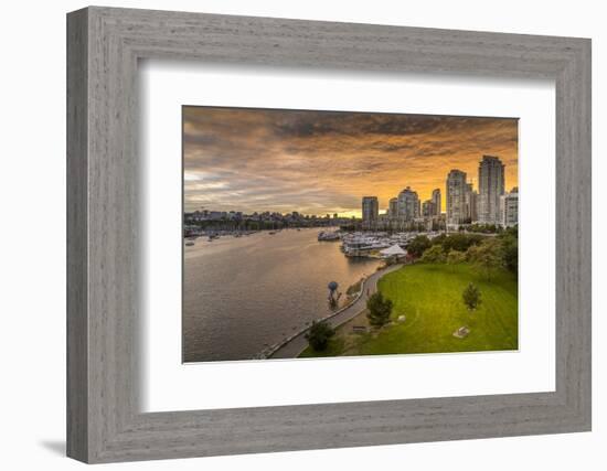 View of Vancouver skyline and False Creek as viewed from Cambie Street Bridge, Vancouver, British C-Frank Fell-Framed Photographic Print