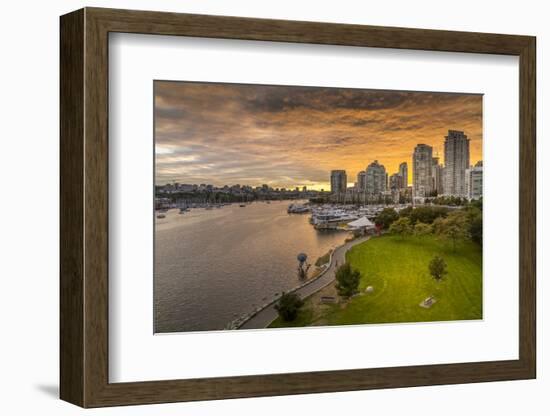 View of Vancouver skyline and False Creek as viewed from Cambie Street Bridge, Vancouver, British C-Frank Fell-Framed Photographic Print