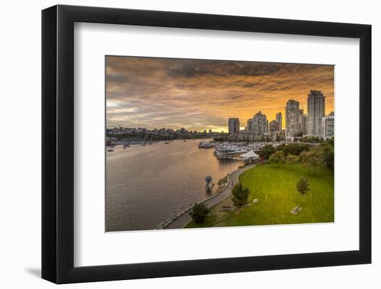 View of Vancouver skyline and False Creek as viewed from Cambie Street Bridge, Vancouver, British C-Frank Fell-Framed Photographic Print