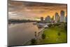 View of Vancouver skyline and False Creek as viewed from Cambie Street Bridge, Vancouver, British C-Frank Fell-Mounted Photographic Print