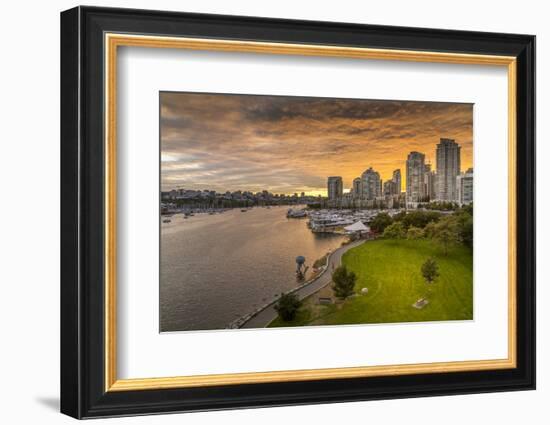 View of Vancouver skyline and False Creek as viewed from Cambie Street Bridge, Vancouver, British C-Frank Fell-Framed Photographic Print