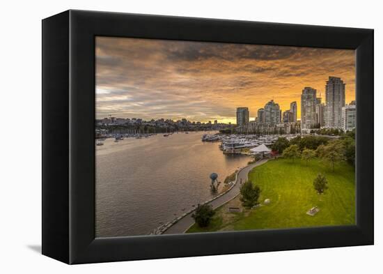 View of Vancouver skyline and False Creek as viewed from Cambie Street Bridge, Vancouver, British C-Frank Fell-Framed Premier Image Canvas