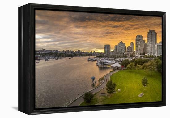 View of Vancouver skyline and False Creek as viewed from Cambie Street Bridge, Vancouver, British C-Frank Fell-Framed Premier Image Canvas