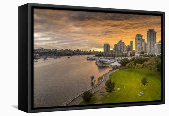 View of Vancouver skyline and False Creek as viewed from Cambie Street Bridge, Vancouver, British C-Frank Fell-Framed Premier Image Canvas