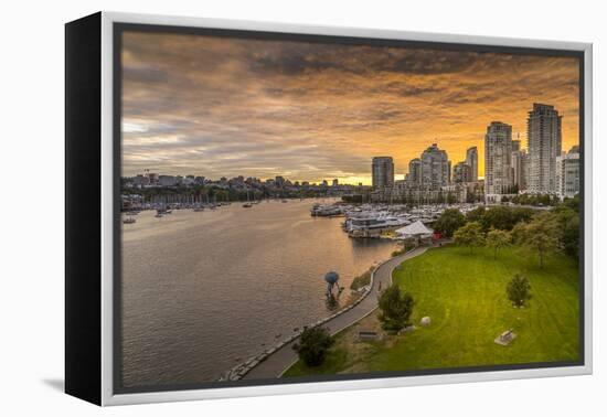 View of Vancouver skyline and False Creek as viewed from Cambie Street Bridge, Vancouver, British C-Frank Fell-Framed Premier Image Canvas