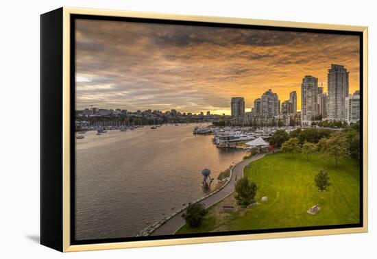 View of Vancouver skyline and False Creek as viewed from Cambie Street Bridge, Vancouver, British C-Frank Fell-Framed Premier Image Canvas