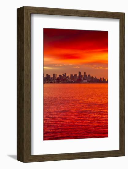 View of Vancouver Skyline from North Vancouver at sunset, British Columbia, Canada, North America-Frank Fell-Framed Photographic Print