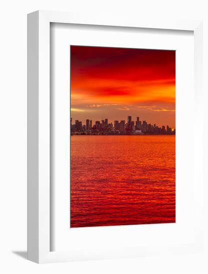 View of Vancouver Skyline from North Vancouver at sunset, British Columbia, Canada, North America-Frank Fell-Framed Photographic Print