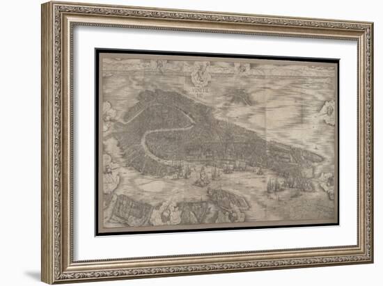 View of Venice, 1500 (Woodcut)-Jacopo De' Barbari-Framed Giclee Print