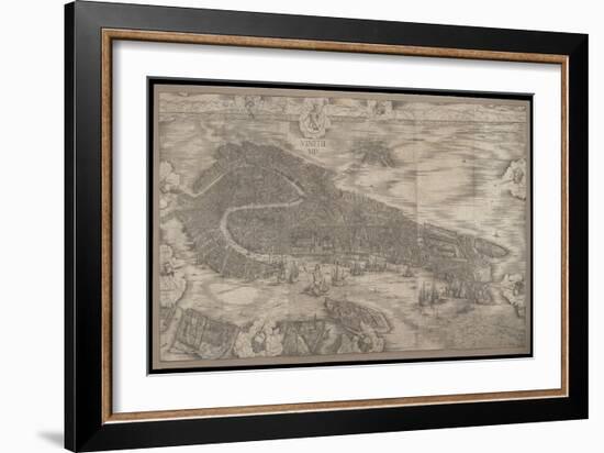 View of Venice, 1500 (Woodcut)-Jacopo De' Barbari-Framed Giclee Print