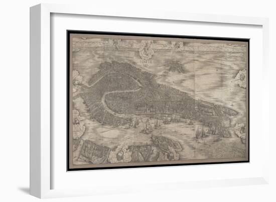 View of Venice, 1500 (Woodcut)-Jacopo De' Barbari-Framed Giclee Print