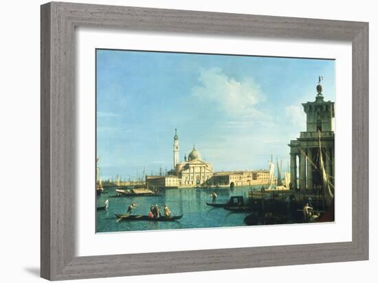 View of Venice from the Punta della Dogana towards San Giorgio Maggiore-Canaletto-Framed Giclee Print