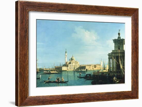 View of Venice from the Punta della Dogana towards San Giorgio Maggiore-Canaletto-Framed Giclee Print