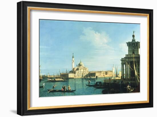 View of Venice from the Punta della Dogana towards San Giorgio Maggiore-Canaletto-Framed Giclee Print