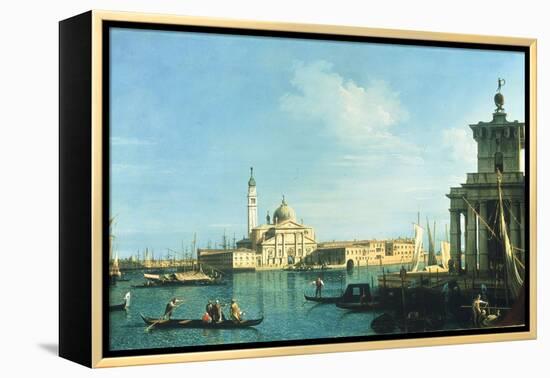 View of Venice from the Punta della Dogana towards San Giorgio Maggiore-Canaletto-Framed Premier Image Canvas