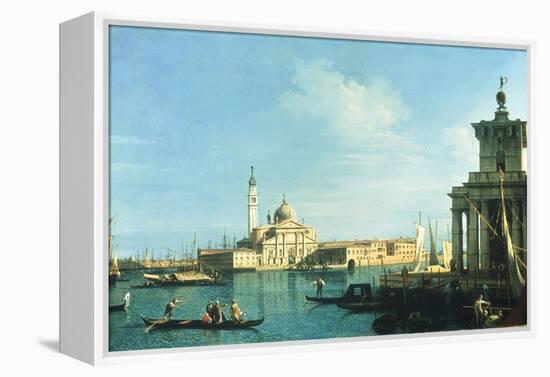 View of Venice from the Punta della Dogana towards San Giorgio Maggiore-Canaletto-Framed Premier Image Canvas
