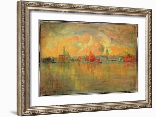 View of Venice from the Sea, 1896-Charles Cottet-Framed Giclee Print