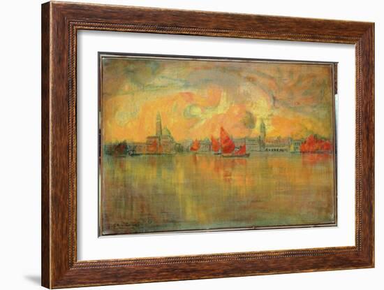 View of Venice from the Sea, 1896-Charles Cottet-Framed Giclee Print