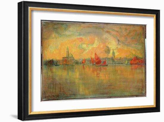 View of Venice from the Sea, 1896-Charles Cottet-Framed Giclee Print