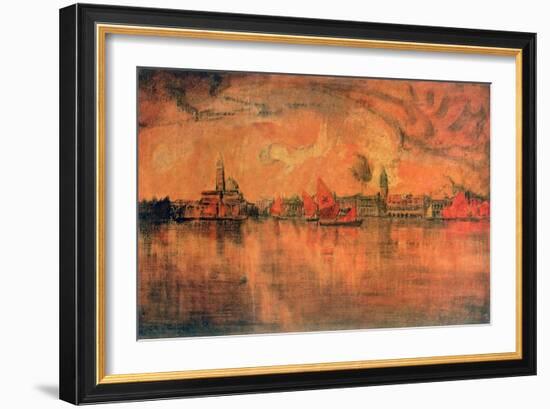 View of Venice from the Sea, C1896-Charles Cottet-Framed Giclee Print