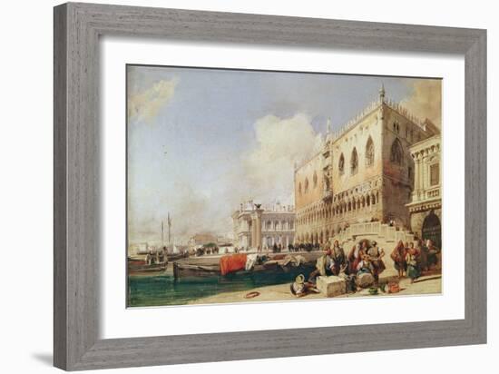 View of Venice. the Riva Degli Schiavoni and the Doge's Palace-Richard Parkes Bonington-Framed Giclee Print