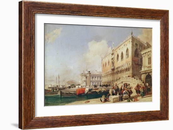 View of Venice. the Riva Degli Schiavoni and the Doge's Palace-Richard Parkes Bonington-Framed Giclee Print