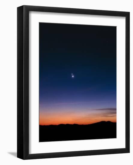 View of Venus And Jupiter At Conjunction-John Sanford-Framed Photographic Print