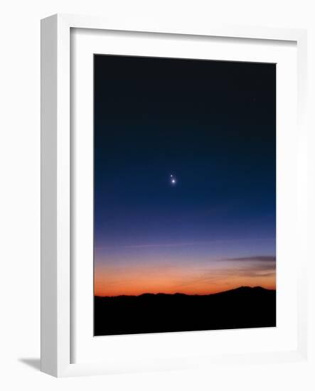 View of Venus And Jupiter At Conjunction-John Sanford-Framed Photographic Print