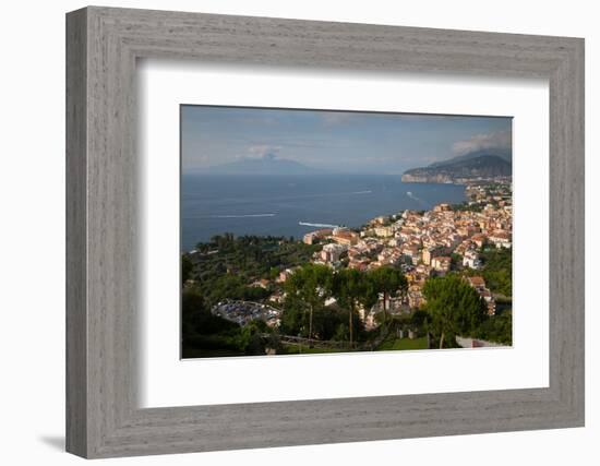 View of Vesuvio and Terrheinian Sea from Above Sorrento, Costiera Amalfitana (Amalfi Coast)-Frank Fell-Framed Photographic Print