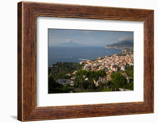 View of Vesuvio and Terrheinian Sea from Above Sorrento, Costiera Amalfitana (Amalfi Coast)-Frank Fell-Framed Photographic Print