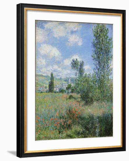 View of Vetheuil, 1880-Claude Monet-Framed Giclee Print