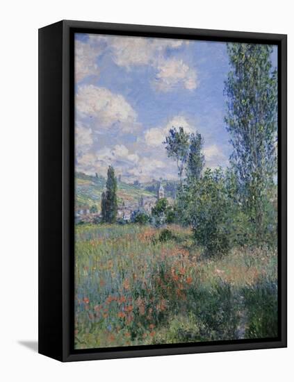 View of Vetheuil-Claude Monet-Framed Stretched Canvas